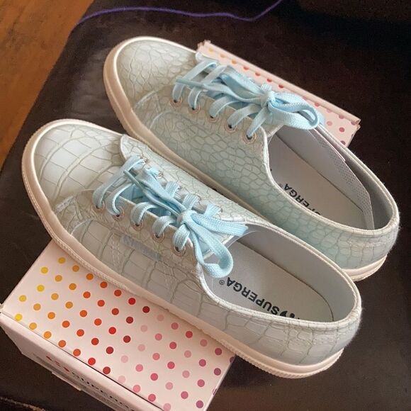 Superga Blue Crocodile Sneakers - Picture 2 of 8